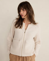 CASHMERE ZIP FRONT BOMBER JACKET | Talbots on sale