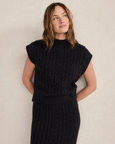 ORGANIC COTTON BLEND CABLE SWEATER VEST | Talbots discount