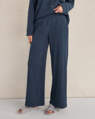 ORGANIC COTTON RIB KNIT RELAXED WIDE LEG PANTS | Talbots on sale