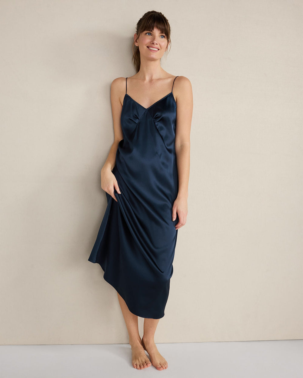 WASHABLE SILK PLEATED CHEMISE | Talbots discount