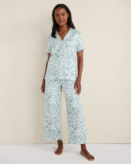 ORGANIC COTTON JERSEY BLURRED FLORAL PAJAMA PANTS | Talbots on sale