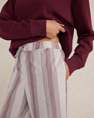 ORGANIC COTTON POPLIN FADED STRIPE PAJAMA PANTS | Talbots outlet