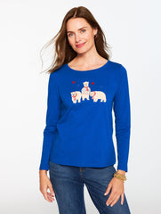LONG SLEEVE CREWNECK TEE - POLAR BEARS | Talbots for sale