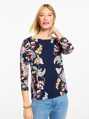 BATEAU NECK TEE - BEAUTIFUL FLORAL | Talbots discount
