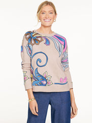 FRENCH TERRY SWEATSHIRT - DYNAMIC JACOBEAN | Talbots discount