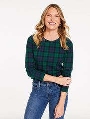 LONG SLEEVE CREWNECK TEE - MERRIMENT TARTAN | Talbots on sale