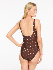 AQUA CLUB BOATNECK ONE-PIECE SWIMSUIT - ARUBA DOT | Talbots near me