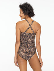 AQUA CLUB SCOOP NECK TANKINI - LEOPARD | Talbots sale
