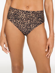 AQUA CLUB HIGH WAIST SWIM BOTTOM - LEOPARD | Talbots discount