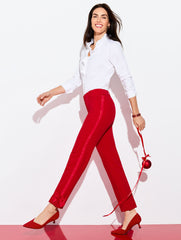 TALBOTS HAMPSHIRE LIGHTWEIGHT DOUBLE CLOTH STRAIGHT ANKLE PANTS - BOW | Talbots on sale
