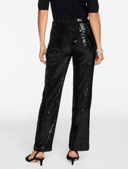 STRAIGHT LEG SEQUIN PANTS | Talbots on sale