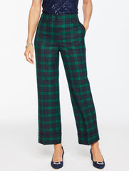 STRAIGHT ANKLE CUFF PANTS - BLACK WATCH PLAID | Talbots online