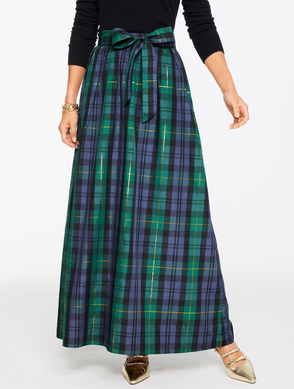TAFFETA FIT & FLARE SKIRT - SLOANE TARTAN | Talbots near me