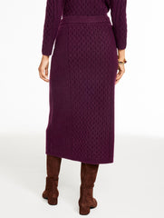 MIXED CABLE KNIT MIDI SKIRT | Talbots on sale
