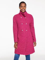 TEXTURED DOUBLE BREASTED COAT | Talbots discount