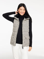 TWEED KNIT PUFFER VEST | Talbots sale