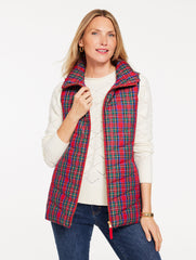 DOWN PUFFER VEST - BLISSFUL PLAID | Talbots discount
