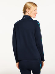 SPORT FLEECEBACK FULL-ZIP JACKET - OMBRÉ PIPED | Talbots discount