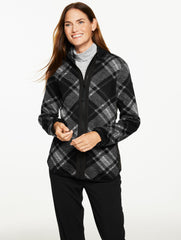 FLEECEBACK SWEATER JACKET - CHILLY PLAID | Talbots for sale