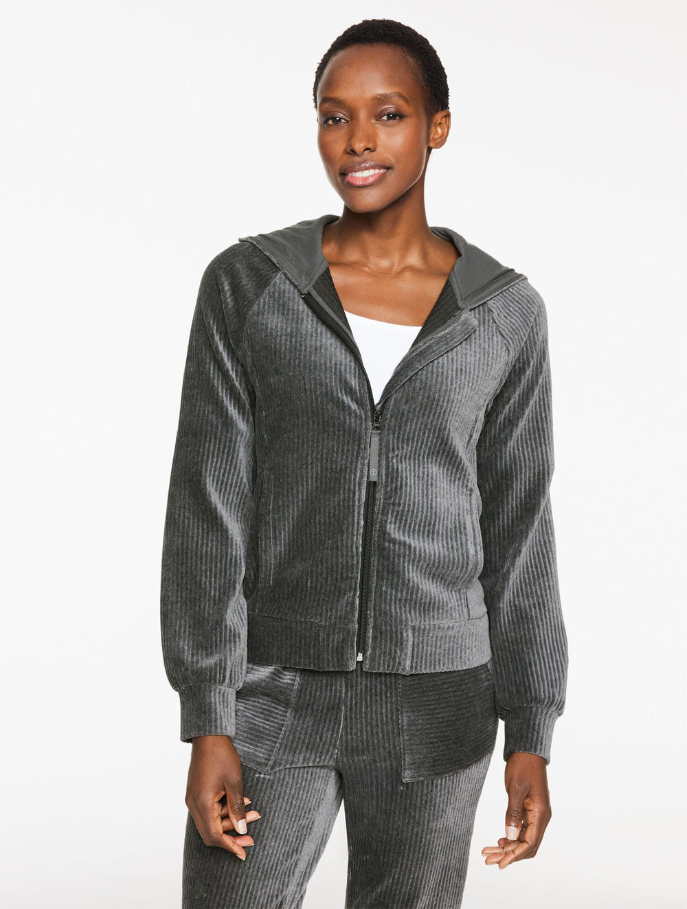 SKY LOUNGE VELOUR FULL-ZIP HOODIE | Talbots discount