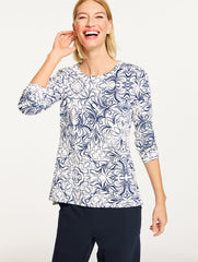 SUPERSOFT JERSEY CREWNECK TEE - SKETCHED MEDALLION | Talbots for sale