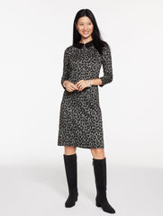 JACQUARD SHIFT DRESS - SNOW LEOPARD | Talbots sale