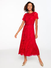 CHANTILLY LACE FIT & FLARE MIDI DRESS | Talbots online
