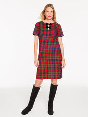 BOW SHEATH DRESS - BLISSFUL PLAID | Talbots on sale