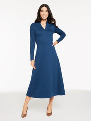 DIAMOND JACQUARD FIT & FLARE DRESS | Talbots discount