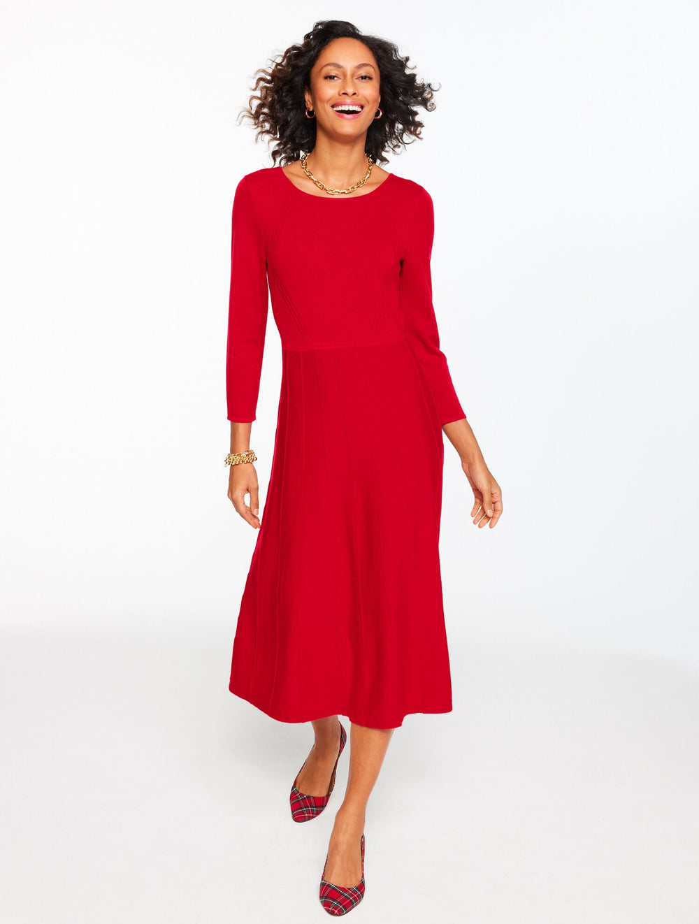 MERINO WOOL PLEATED SWEATER DRESS | Talbots near me