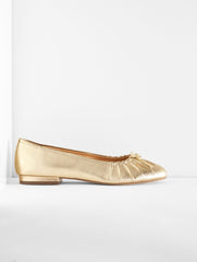 MADISON PLEATED METALLIC NAPPA BALLET FLATS | Talbots for sale