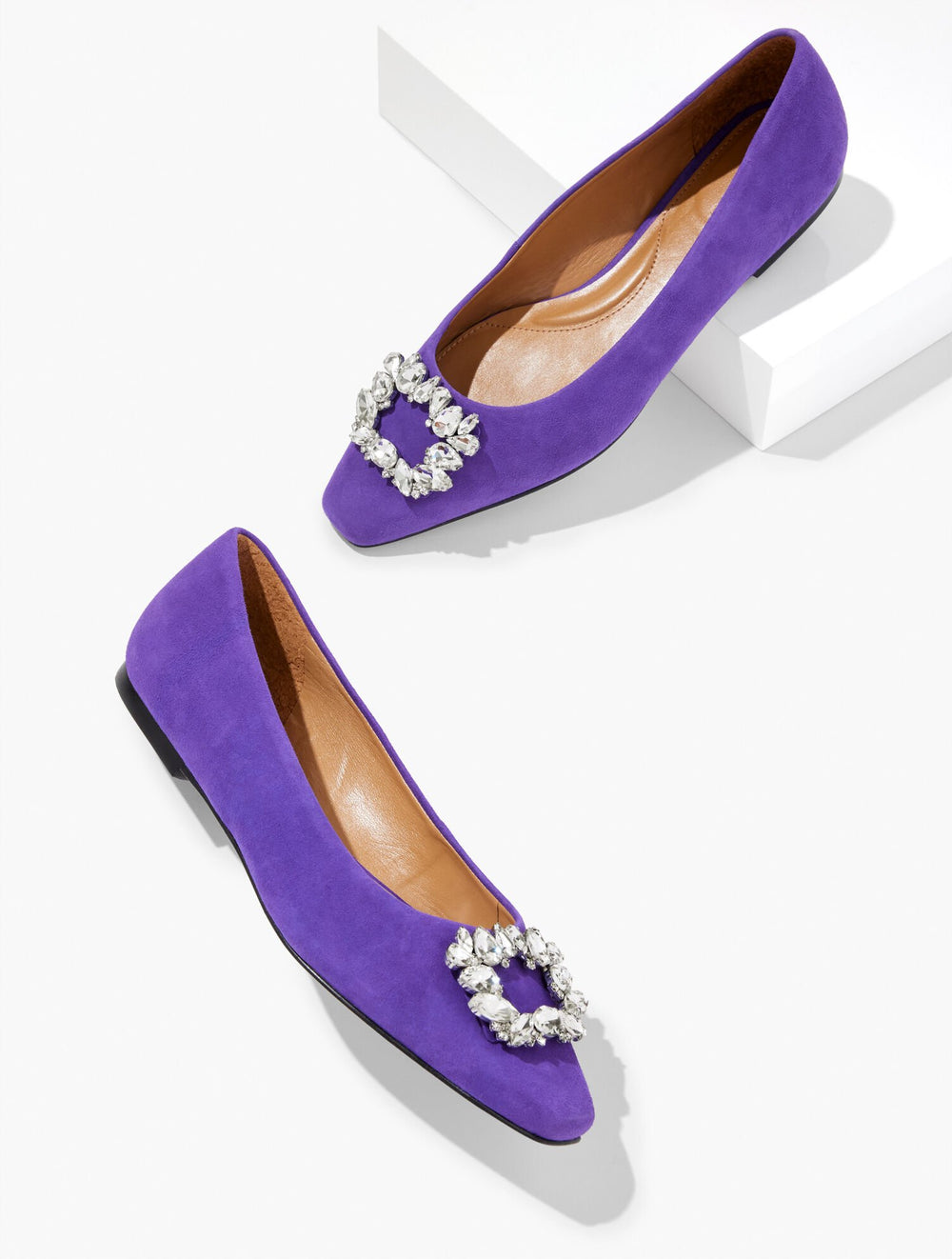WHITLEY CRYSTAL SUEDE FLAT | Talbots for sale