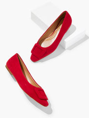 WHITLEY BUCKLE SUEDE FLATS | Talbots US