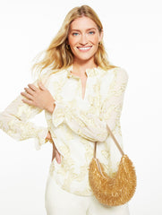 BEADED SATIN CRESCENT BAG | Talbots sale