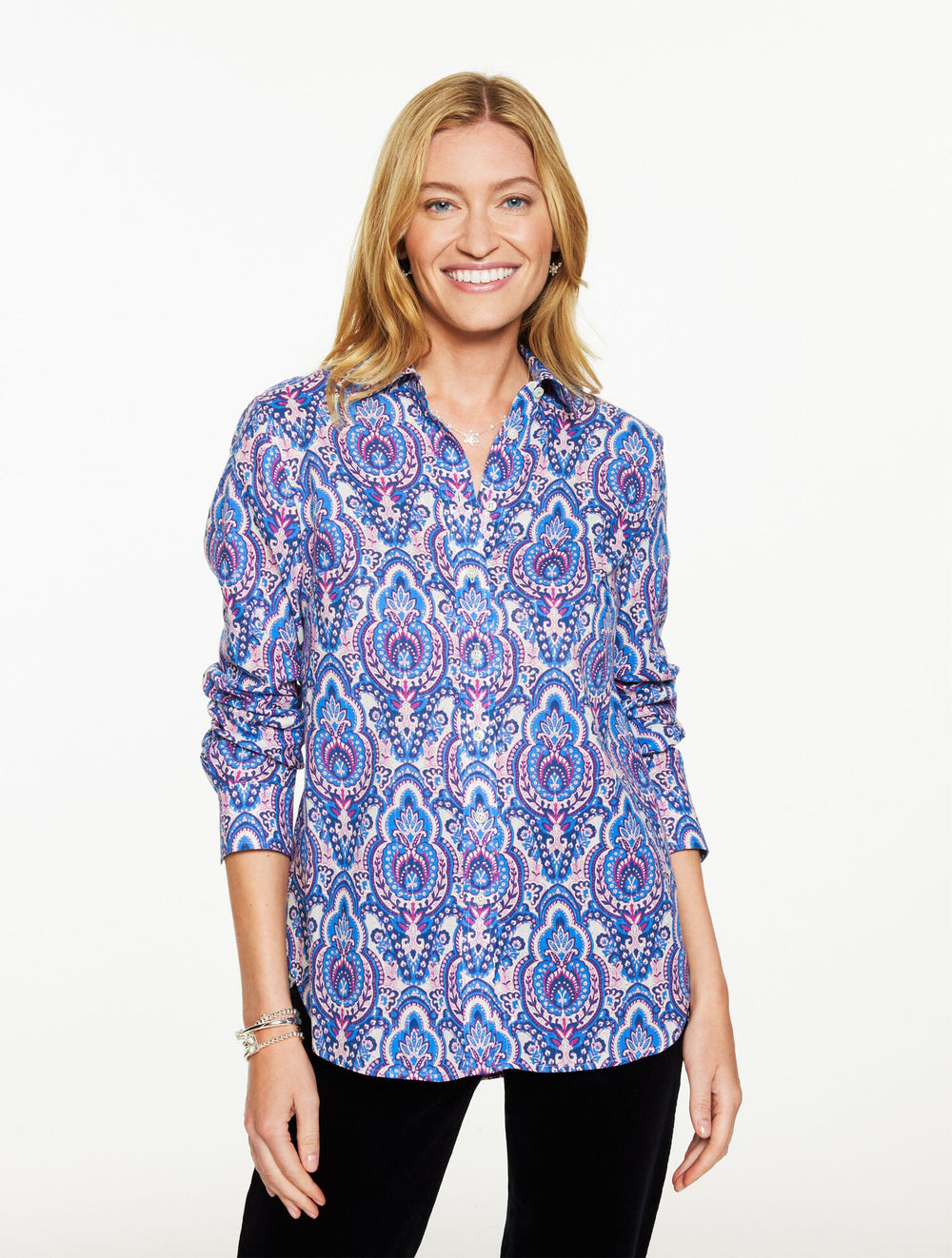 METALLIC MODERN CLASSIC SHIRT - JOYFUL DAMASK | Talbots discount