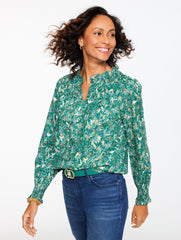 SHIRRED TOP - BIRDS ON BRANCHES | Talbots on sale