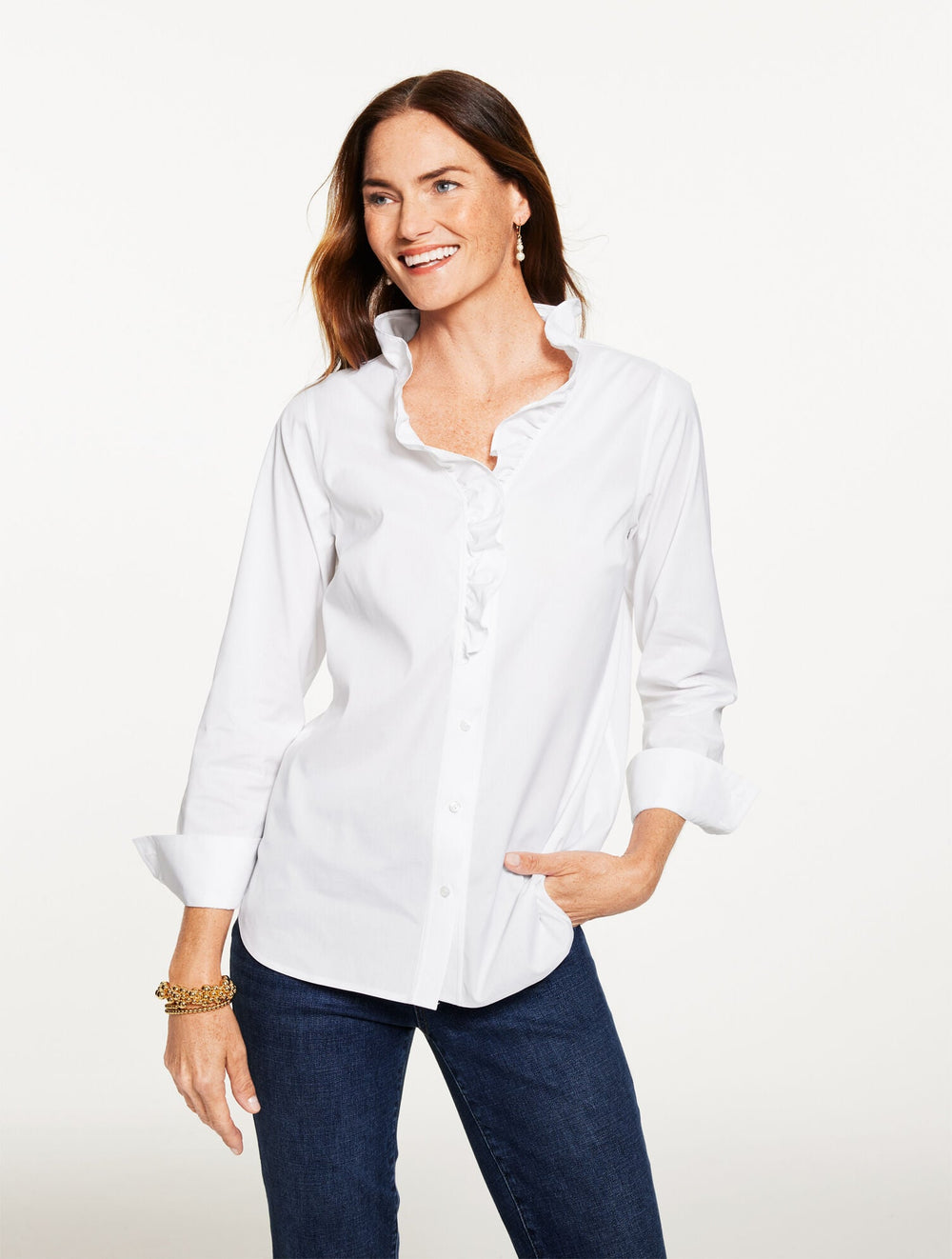 RUFFLE NON-IRON SHIRT | Talbots near me