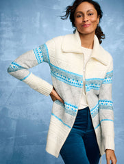 MOCKNECK FULL-ZIP CARDIGAN - FAIR ISLE | Talbots online