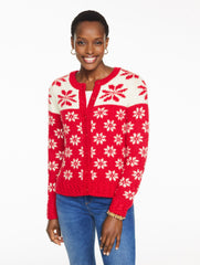 CREWNECK CARDIGAN - SNOWFLAKE FAIR ISLE | Talbots US