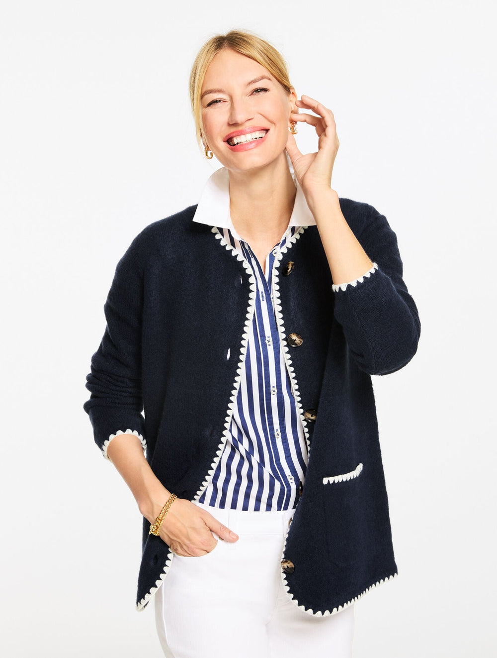 CREWNECK CARDIGAN | Talbots on sale