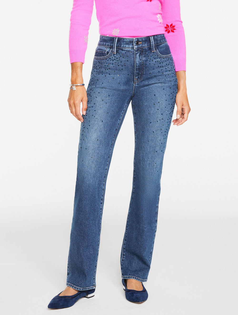 BARELY BOOT RHINESTONE JEANS - VIVIENNE WASH | Talbots discount