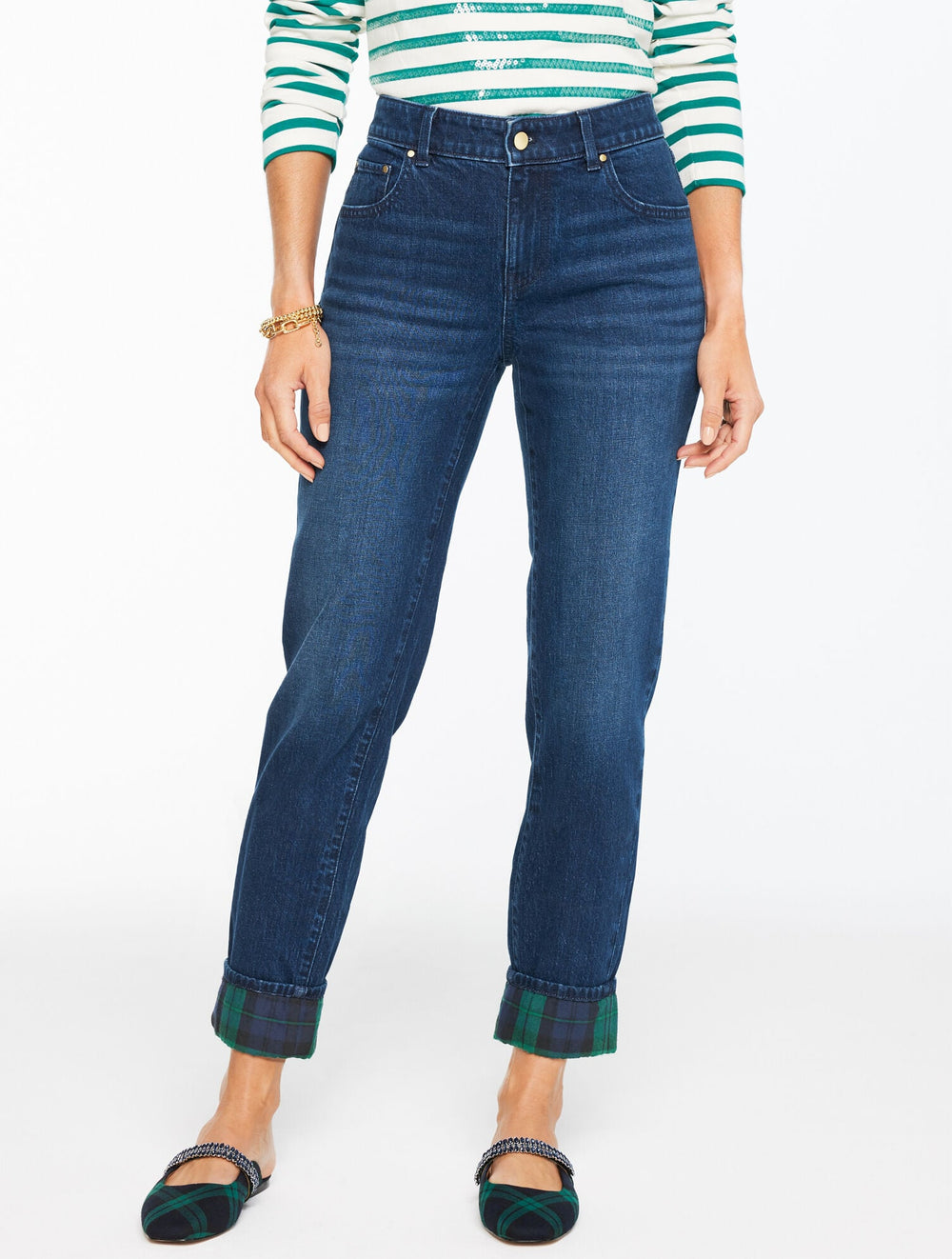 EVERYDAY RELAXED JEANS - TARTAN CUFF | Talbots near me