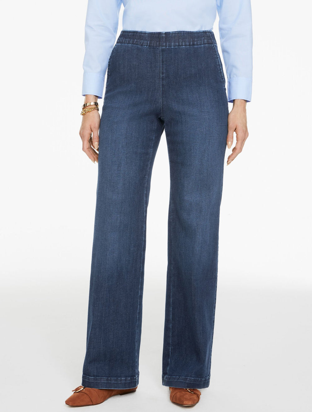 TROUSER PULL-ON TRAVEL JEANS - PIKE WASH | Talbots sale