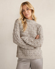 LUREX BLEND POINTELLE CREWNECK SWEATER | Talbots online
