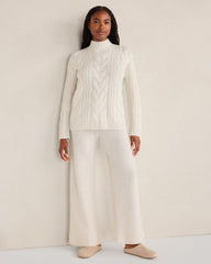 CASHMERE CABLE MOCKNECK SWEATER | Talbots online