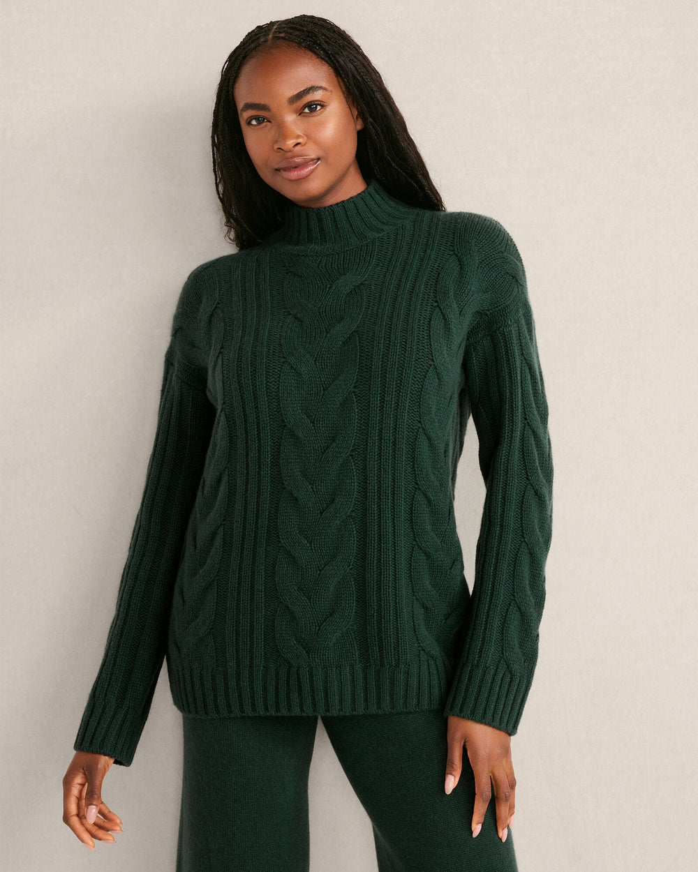 CASHMERE CABLE MOCKNECK SWEATER | Talbots discount