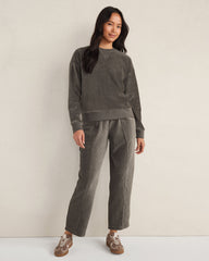 CORDED VELOUR CREWNECK PULLOVER | Talbots discount