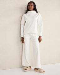 SOFT-BRUSHED FLEECE WIDE LEG PANTS | Talbots for sale