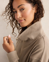 OTTOMAN RIB COWL NECK TOP | Talbots discount