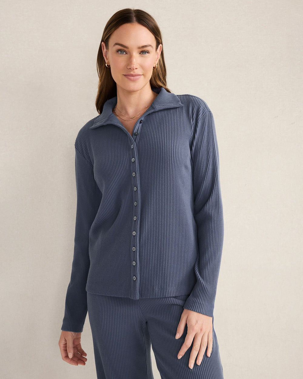 OTTOMAN RIB BUTTON-FRONT TOP | Talbots discount